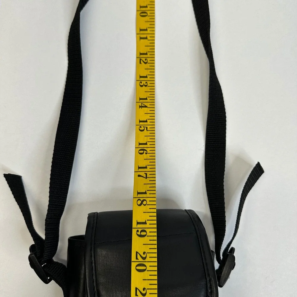 Pentax Black Faux Leather Camera Bag Red Logo Adjustable Strap Belt Loop Case